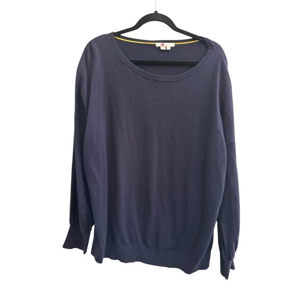 Boden XL Navy Blue Wool Cotton Crewneck sweater Classic #4726 - Picture 1 of 9